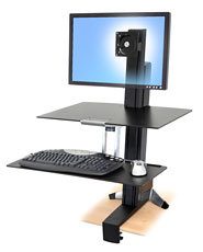 Workfit-s Sit-stand Workstation For Mid-size Monitor Hd (black And Polished Aluminum) (33-351-200)
