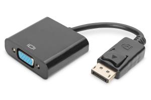 ASSMANN DisplayPort adapter cable, DP - HD15 M/F, 0.15m,w/interlock, DP 1.1a compatible, CE black