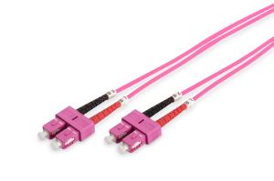 Fiber Optic Patch Cord, SC to SC Multimode OM4 - 50/125 , Duplex, color RAL4003 Length 2m