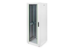 32U 19in Free Standing Network Cabinet 1560x600x600mm, color grey (RAL 7035), with glass front door