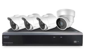 Full HD Hybrid AHD and IP Network Video Recorder, incl. 3 x AHD bullet + 1 x AHD dome camera, 4 channel AHD, 2 channel IP