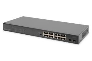 Unmanaged PoE Switch 16-Port Gigabit + 2-Port Gigabit SFP Multi-Mode