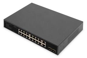 PoE Switch 16+2 Port GE + 2GE SFP Uplink 16+2 Port 10/100/1000 Mbps + 2GE SFP