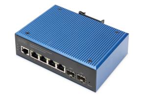 Industrial 4+2-Port L2 managed Gigabit Ethernet Switch 4xGE RJ45 + 2 SFP Port