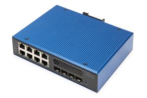 Industrial 8+4 SFP + Port L3 managed Gigabit Ethernet Switch 8xGE RJ45 + 4 SFP+ Port